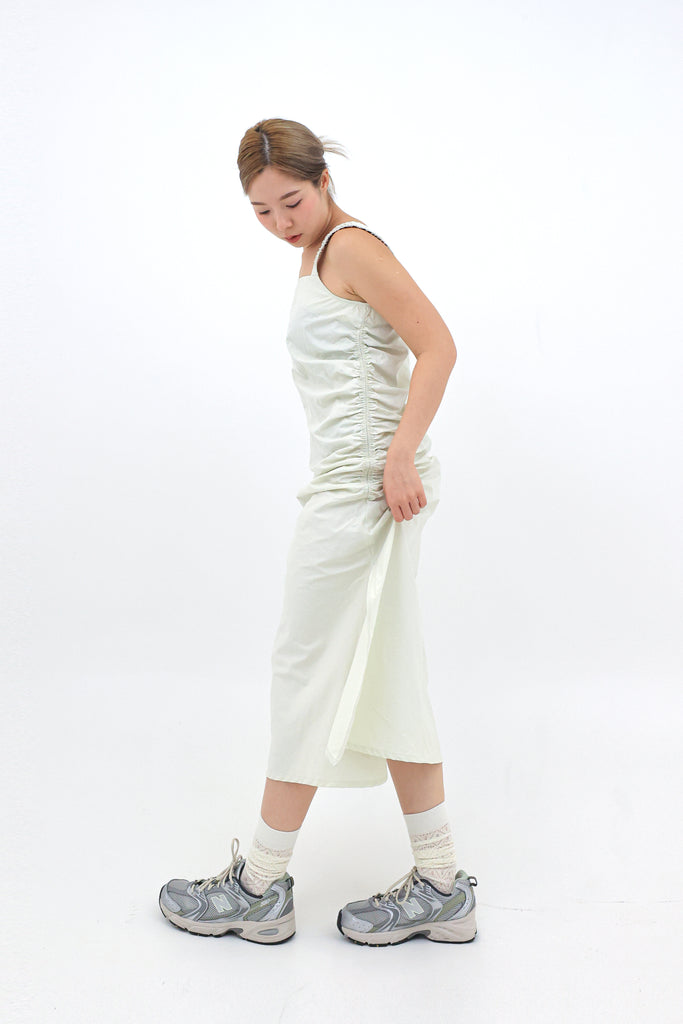 Ruched Drawstring Long Dress