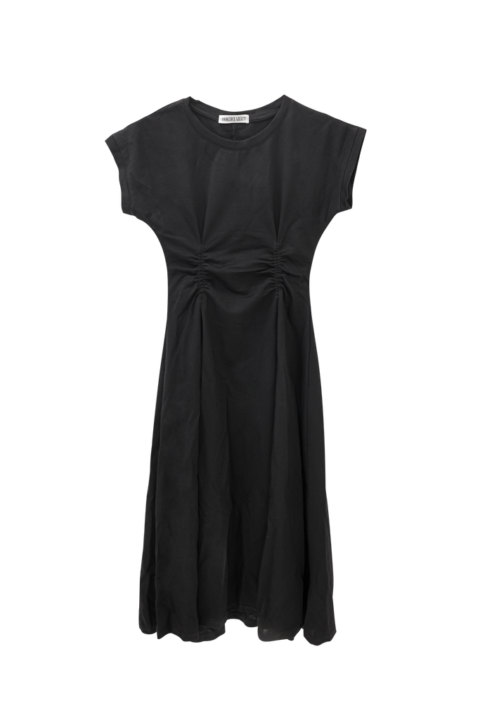 Round Neck Front Pleated Dress