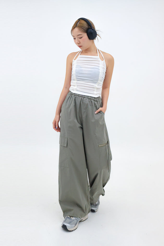 Wide Leg Cargo Trousers