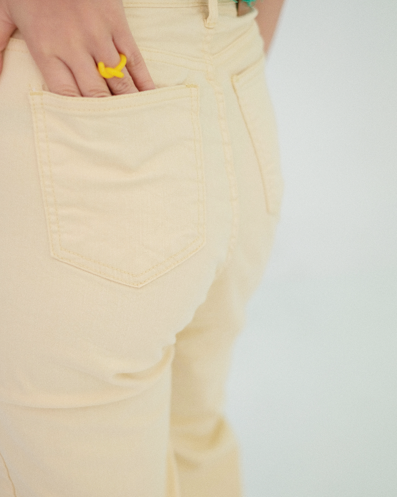Creamy Straight Baggy Trouser
